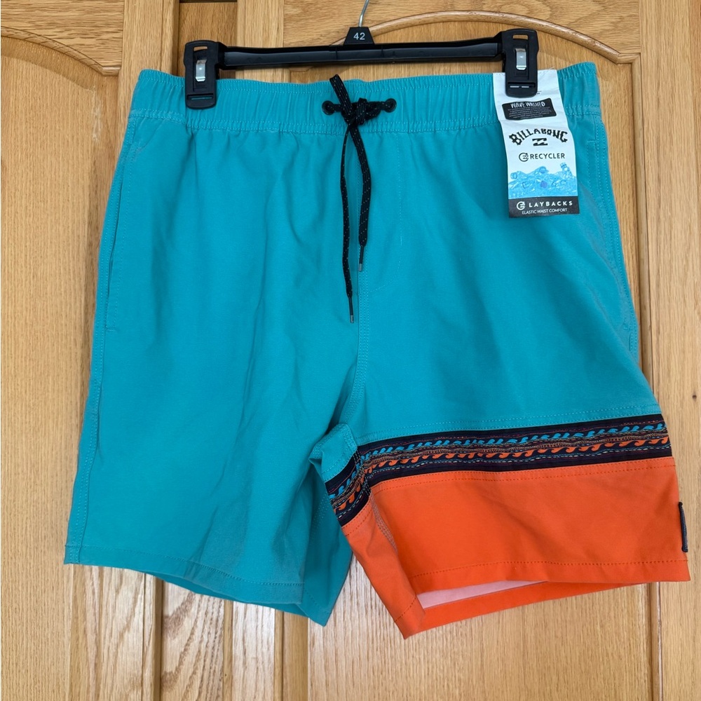 Billabong Aqua and Orange Board Shorts